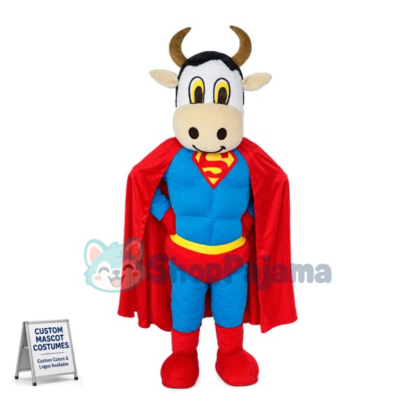 Superman Cow Mascot Costume 