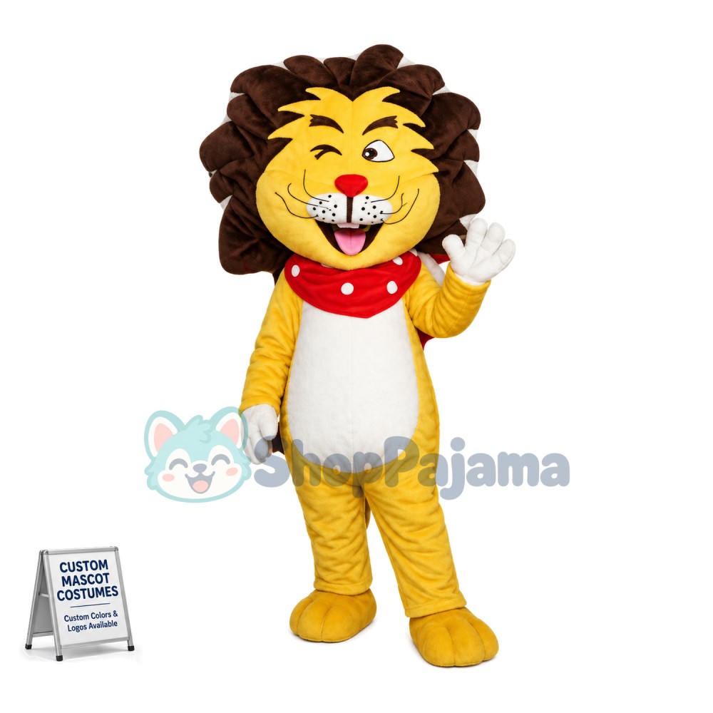Lovely Cartoon Yellow Lion Mascot Costume 