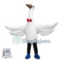 Huge White Stork With Red Bow Tie Mascot Costume For Adult