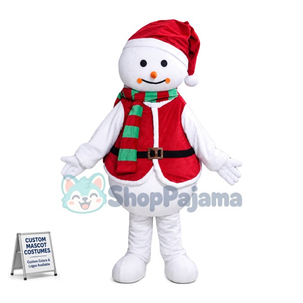 Christmas Snowman Mascot Costume 