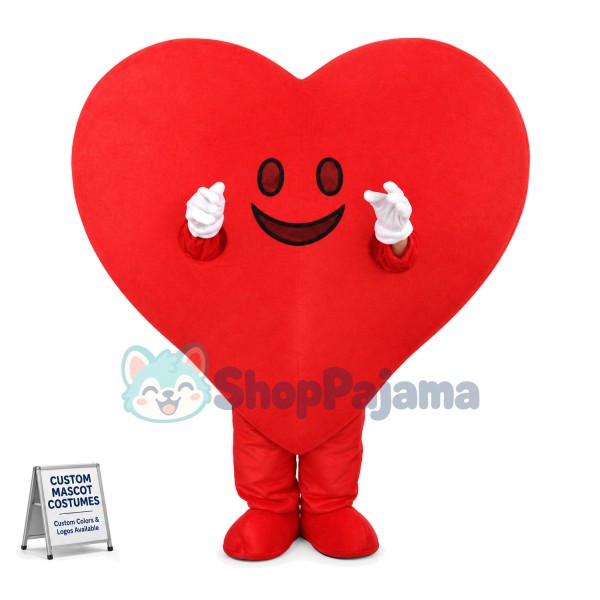 Deluxe Red Heart Mascot Costume 