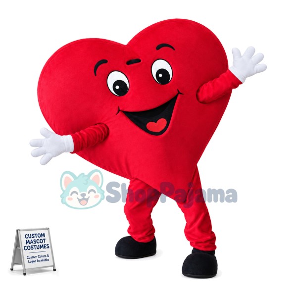 Deluxe Cartoon Red Heart Mascot Costume 