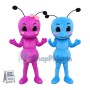 Adult Cartoon Blue Ant & Pink Ant With Bow Hair Accessories Mascot Costume 