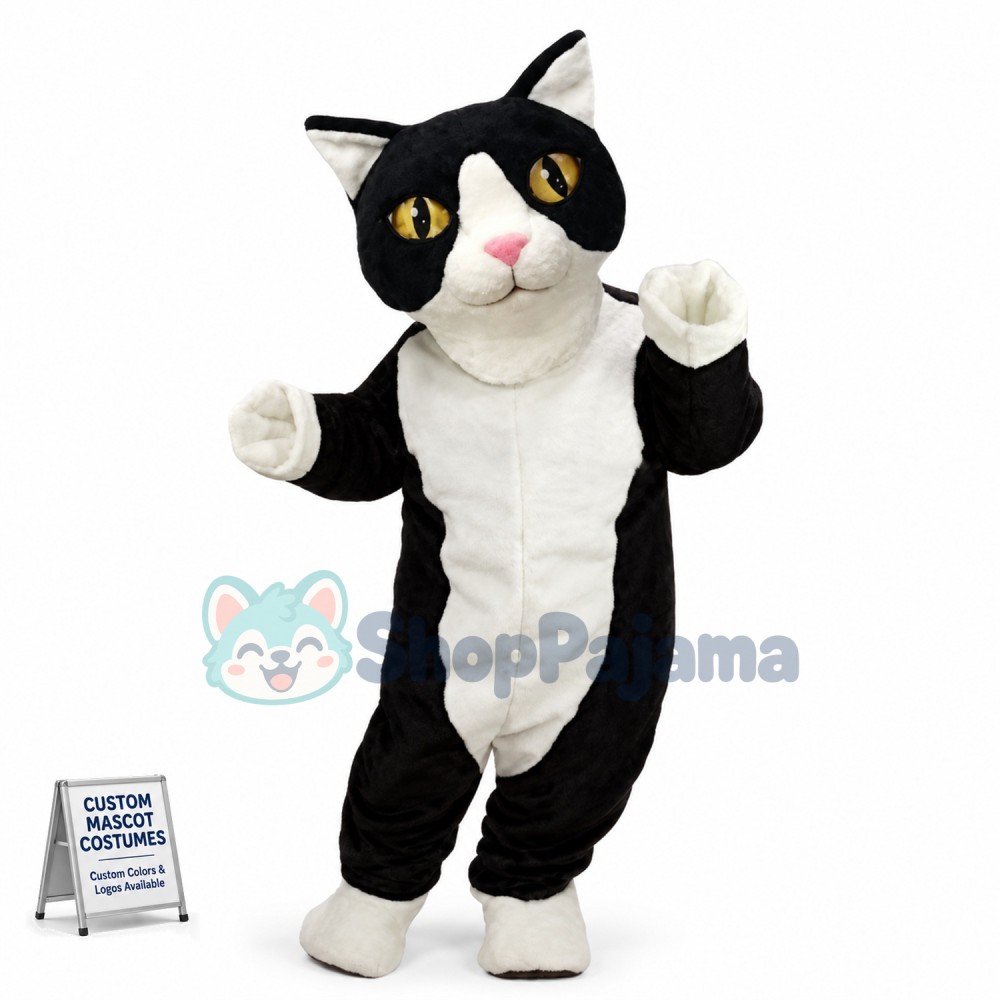 Almost Real Tuxedo Cat Mascot Costume