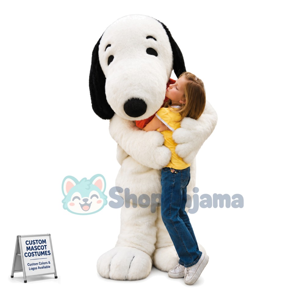 Happy Snoopy the Beagle Mascot Adult Plush Costume	