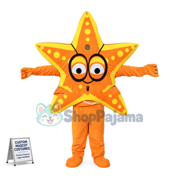 Cartoon Starfish Mascot Costume Sea World Adult Outfit 