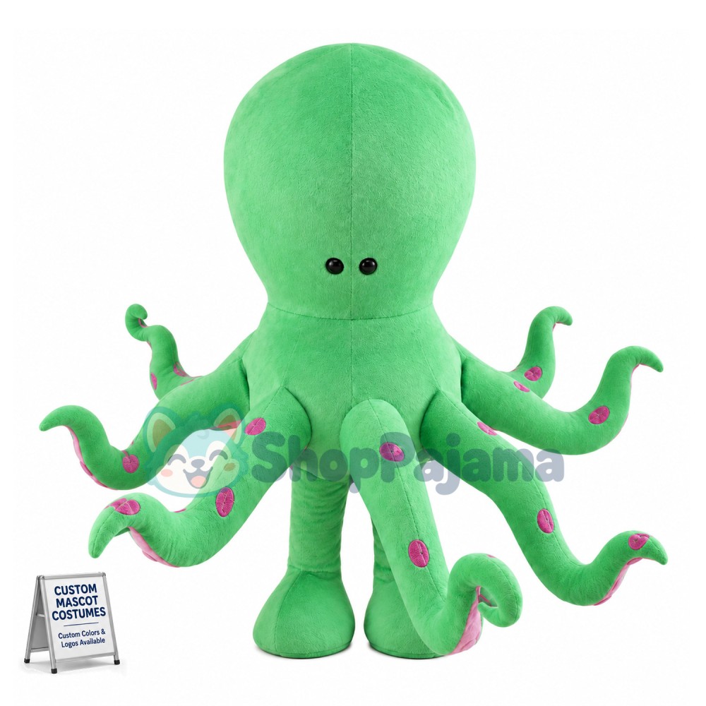 Deluxe Green Octopus Mascot Costume 