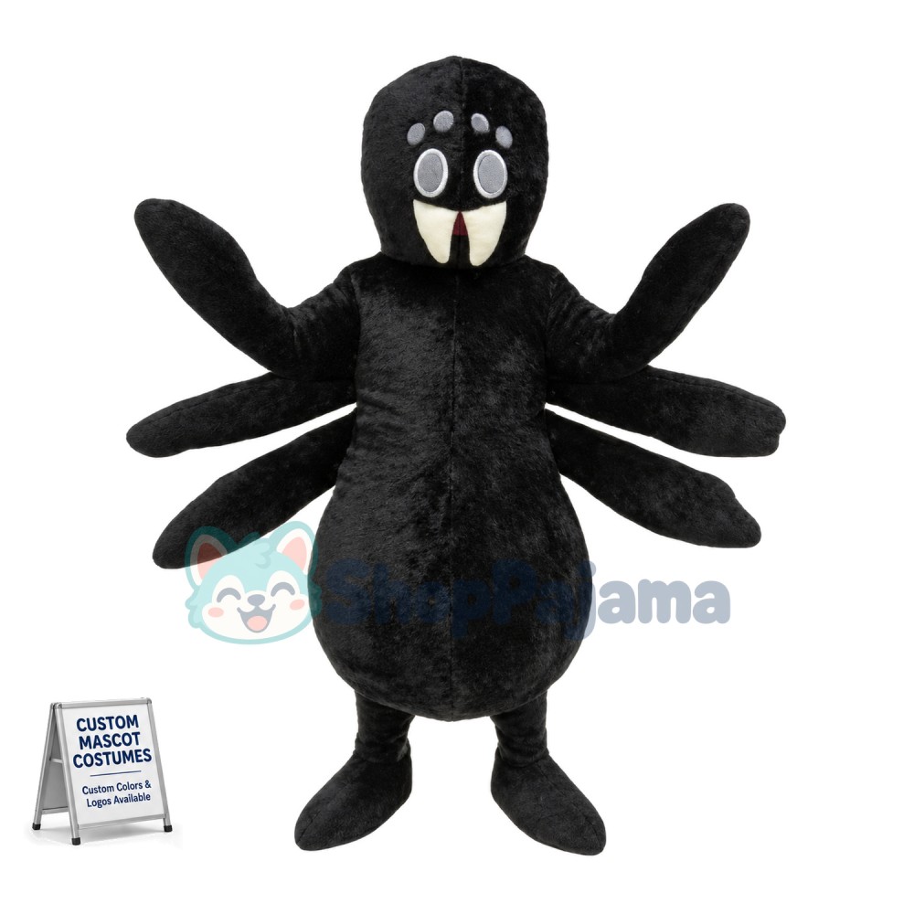 Black Spider Mascot Adult Costume 