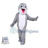 Yelling Grey Dolphin Mascot Costume 