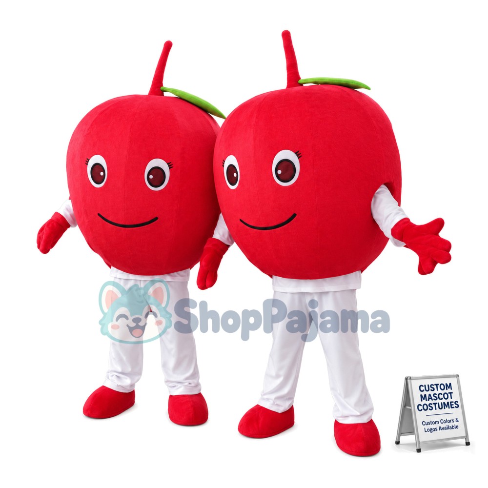 Simple Style Red Apple Cartoon Mascot Costume 
