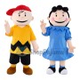 Meek Charlie Brown & Crabby Lucy van Pelt Mascot Adult Costume 