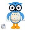 Fluffy Cartoon Blue Owl Mascot Costume	