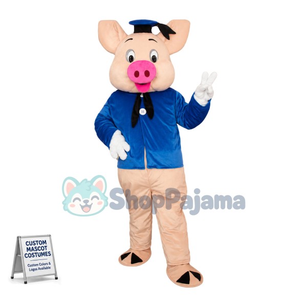 Jolly Fiddler Pig Mascot Costume	