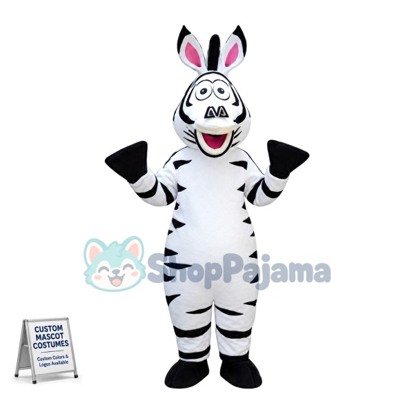 Adventurous Marty the Zebra Madagascar Mascot Costume 