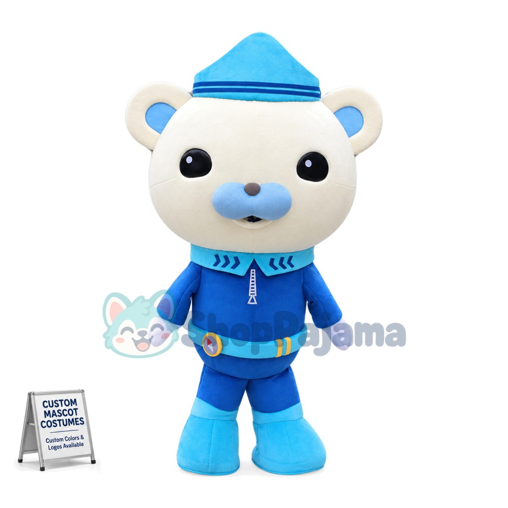 Brave Captain Barnacles Bear Mascot Costume 