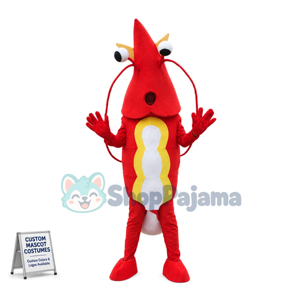 Deluxe Red Shrimp Lightweight Mascot Costume 