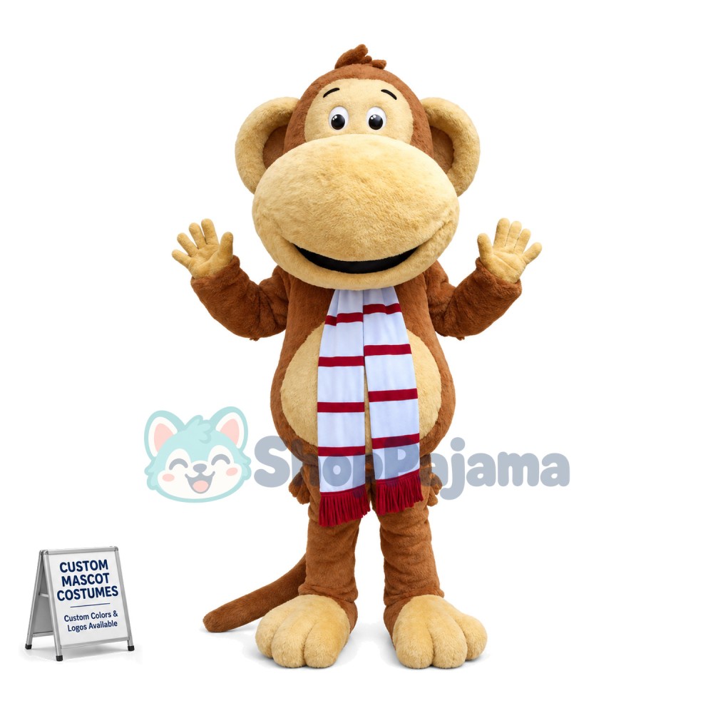 Adult Cartoon Big Mouth Monkey Mascot Costume 