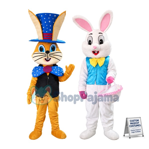 American Gentleman Bunny & Easter Bunny Mascot Costume
