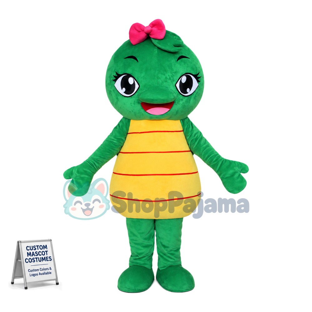 Cute Baby Crocodile Girl Mascot Cartoon Costume 