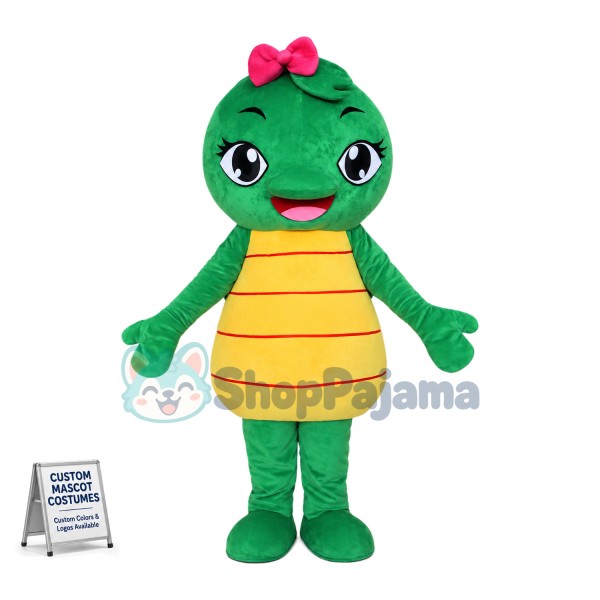 Cute Baby Crocodile Girl Mascot Cartoon Costume 