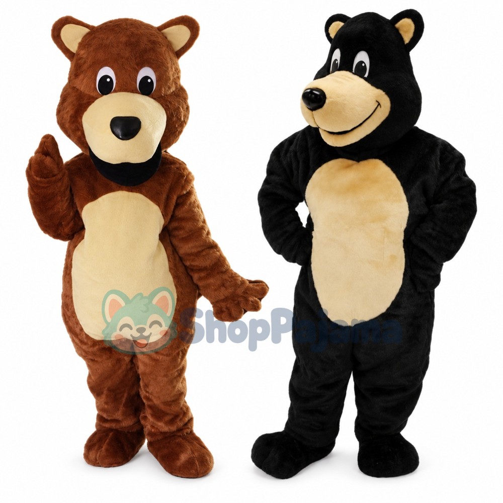 Black Bear & Brown Bear Mascot Costume 