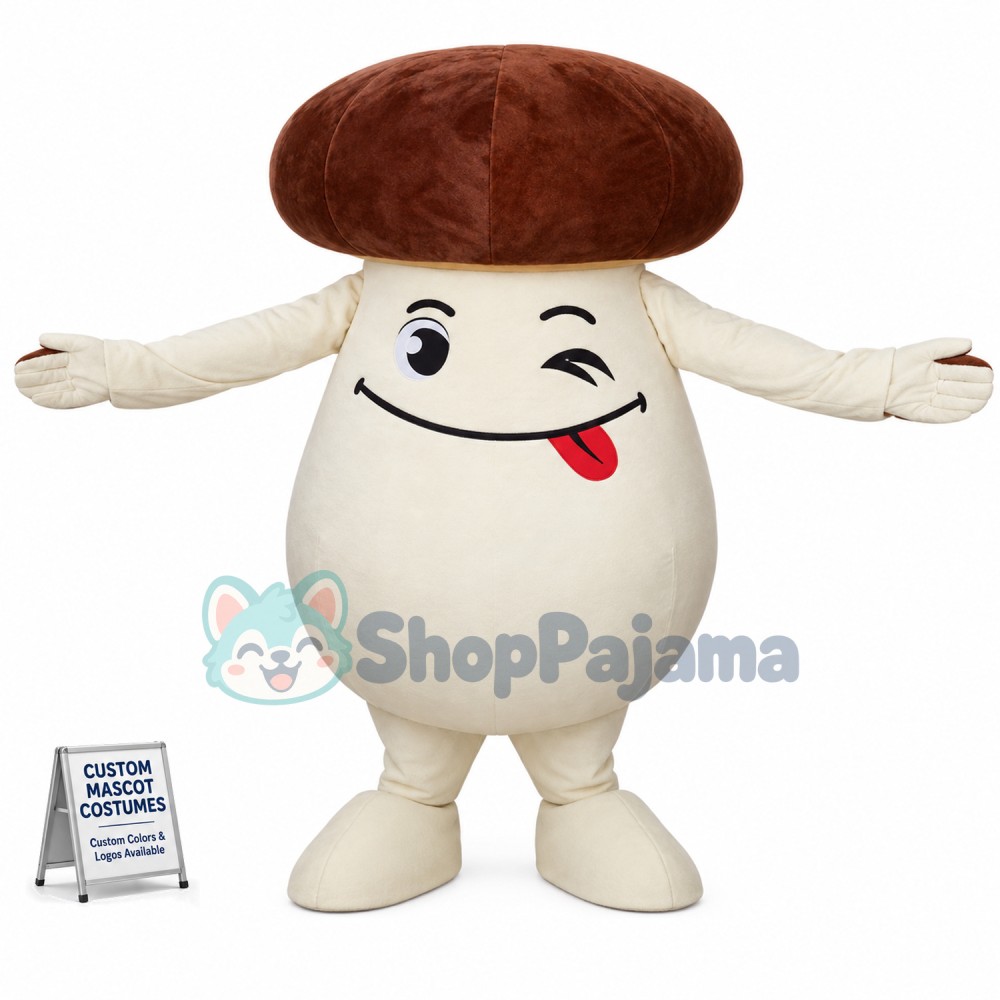 Lovely Cartoon Mushroom Walking Mascot Costume 