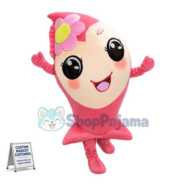 Charming Cartoon Pink Girl Carp Fish Mascot Costume	