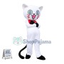 Happy Cartoon Odd-eyed White Cat Mascot Costume 