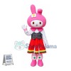 Optimistic My Melody the White Bunny Mascot Costume Cartoon Character	