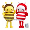 Cartoon Red Honeybee & Yellow Honeybee Mascot Costume 