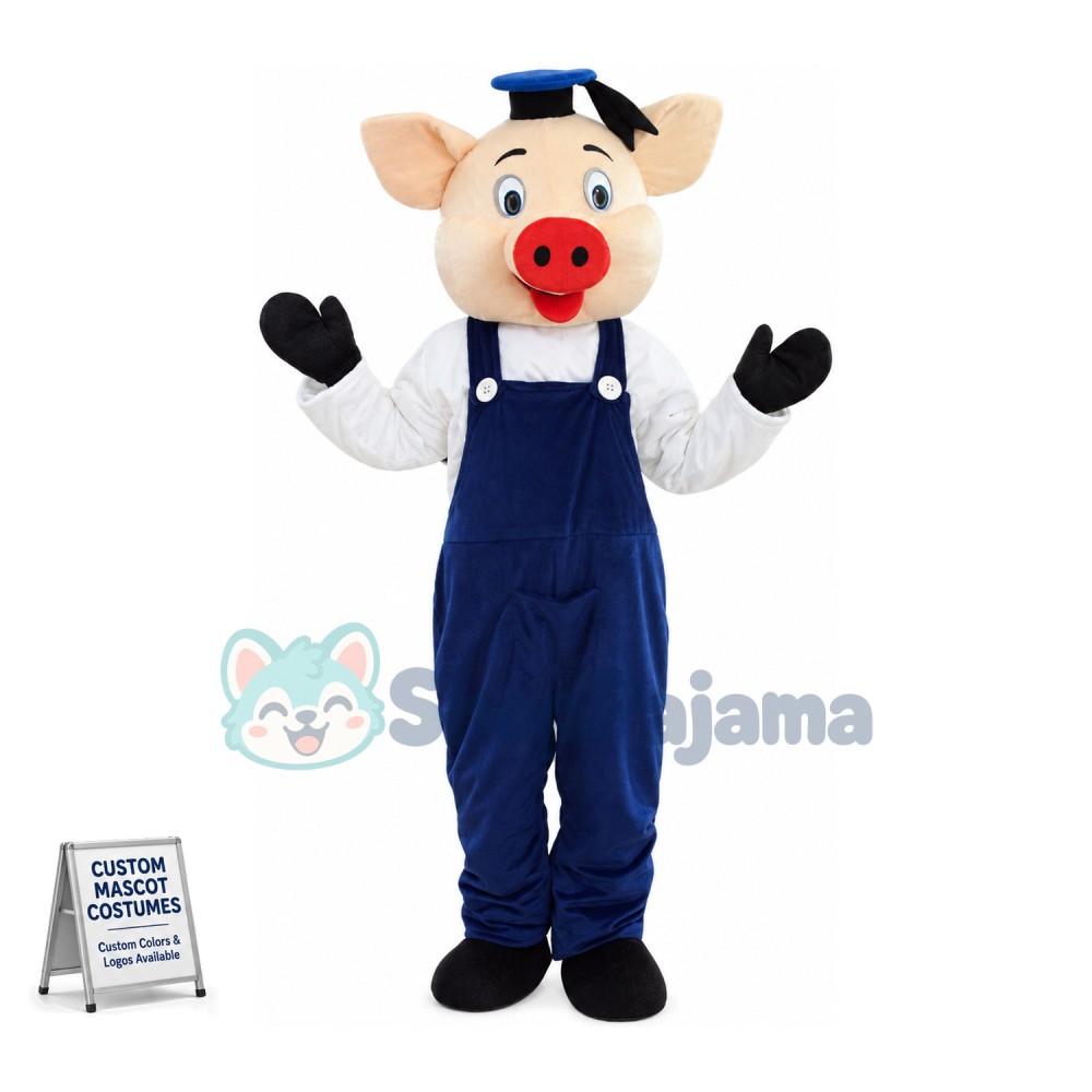 Adult Cartoon Fifer Pig Mascot Costume	