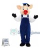 Adult Cartoon Fifer Pig Mascot Costume	