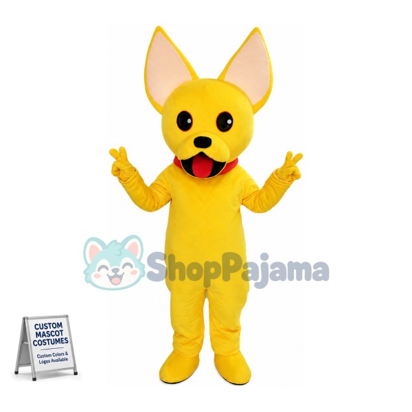 Lovely Cartoon Yellow French Bulldog Mascot Costume 