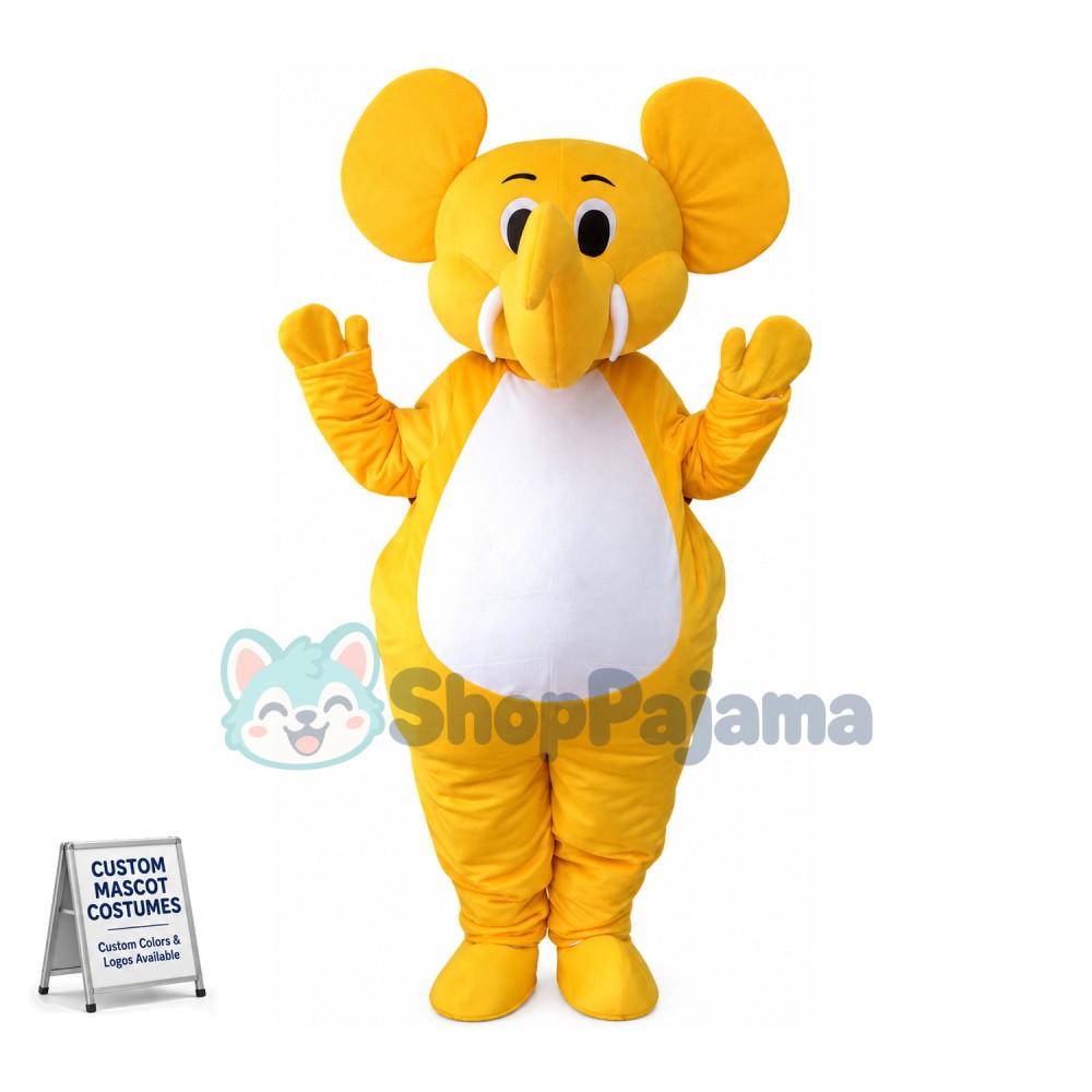 Adult Yellow Elephant Lightweight Mascot Costume 