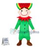 Cute Christmas Elf With Watermelon Headdress Mascot Costume	