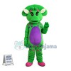 Shy Baby Bop the Bright Green Triceratops Mascot Adult Costume 