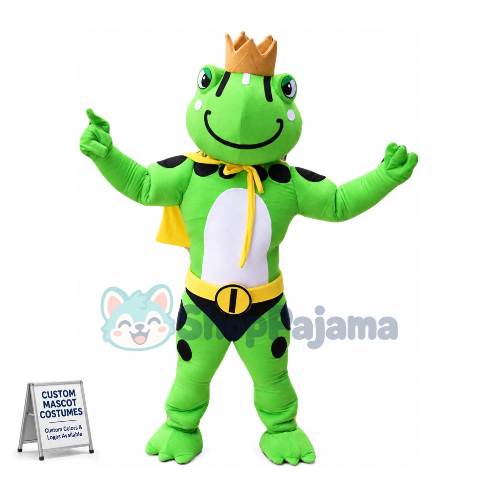 Superhero Frog Prince Mascot Costume	