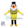 Deluxe Goldfish In Black Hat Walking Mascot Costume 