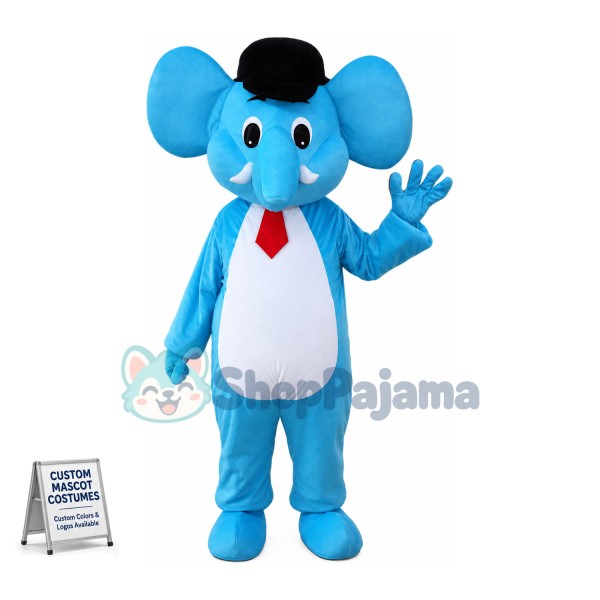 Mr. Blue Elephant Mascot Costume 