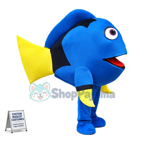 Optimistic Dory the Blue-tang Fish Mascot Costume 