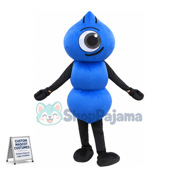 One-eyed Blue Ant Mascot Costume For Adult	
