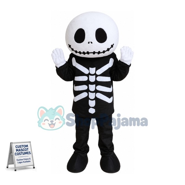 Skeleton Man Mascot Costume For Halloween Party