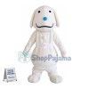 Adult Cartoon White Dog With Blue Nose Mascot Costume