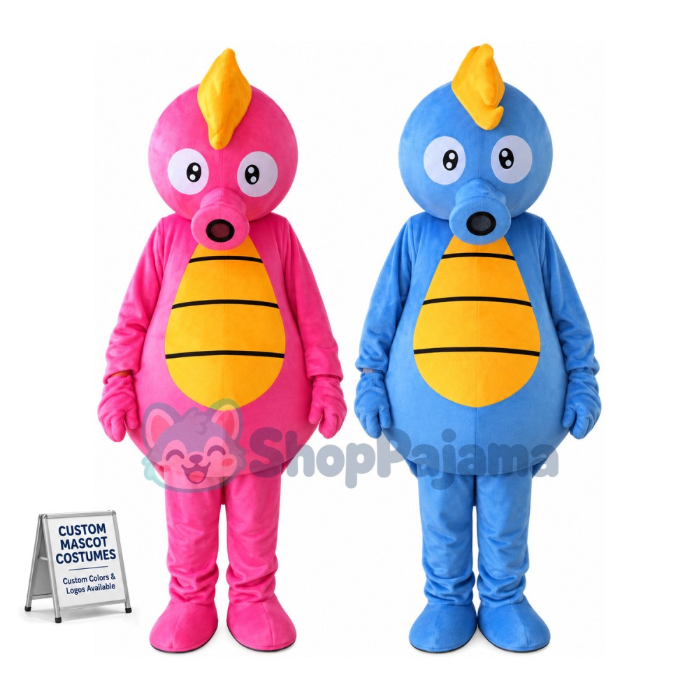 Easy Pink Seahorse & Blue Seahorse Mascot Costume	
