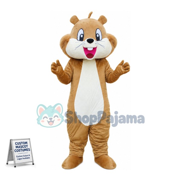Lively Light Brown Squirrel Mascot Costume	