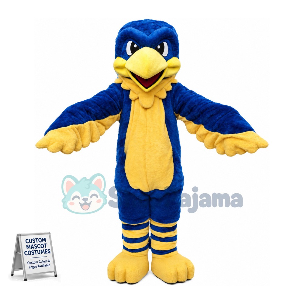 Blue Hawk Cub Mascot Costume	