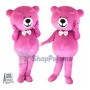 Pink Teddy Bear With Bow Tie Mascot Costume 