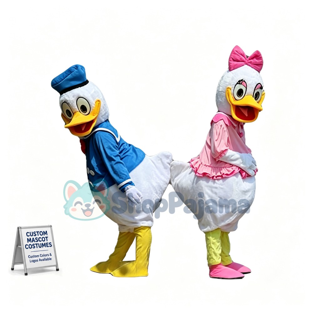 Classic Version Of Donald Duck & Daisy Duck Mascot Costume 