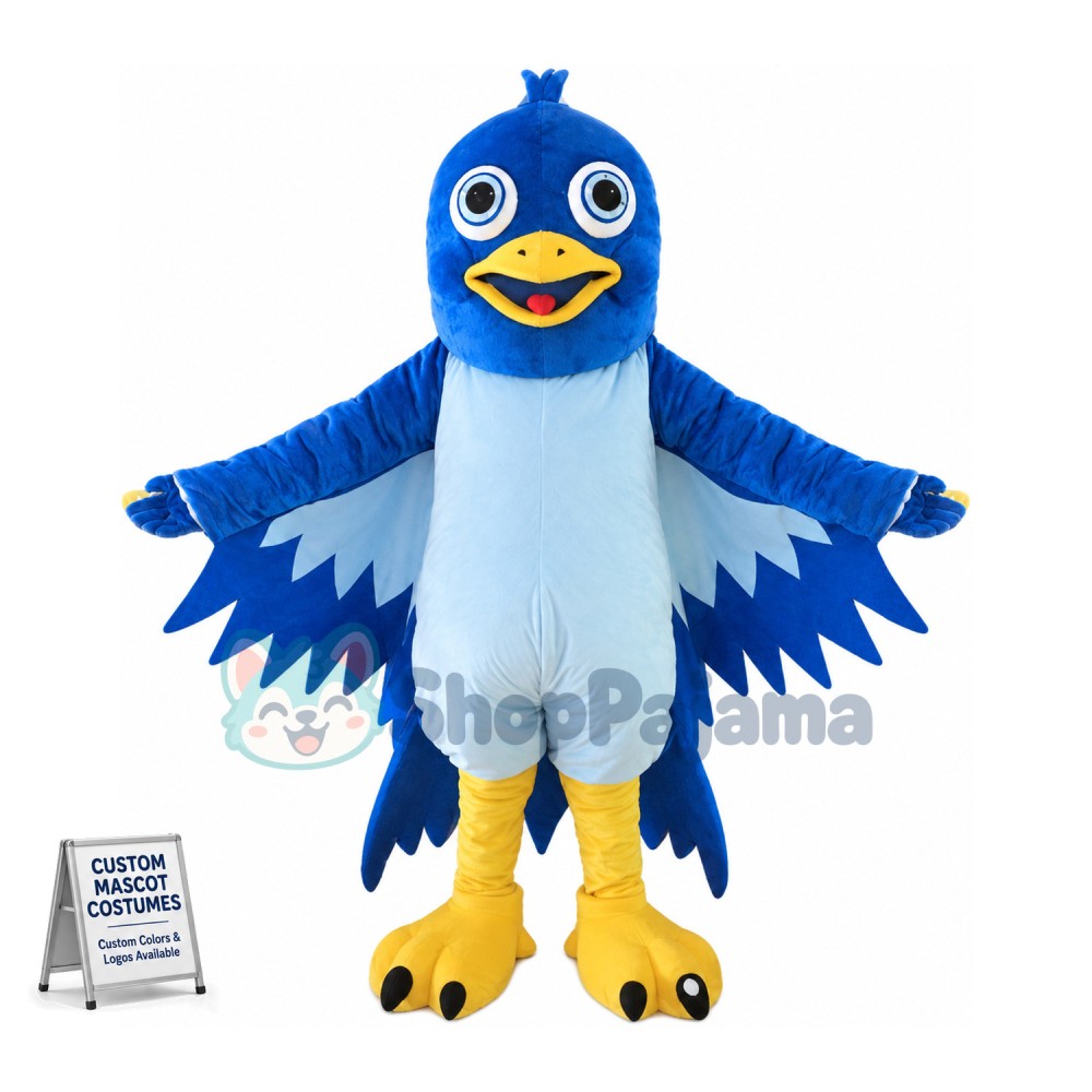 Screaming Blue Bird Mascot Adult Costume	