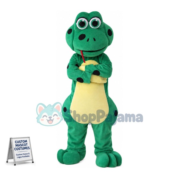 Hungry Green Toad Mascot Costume	